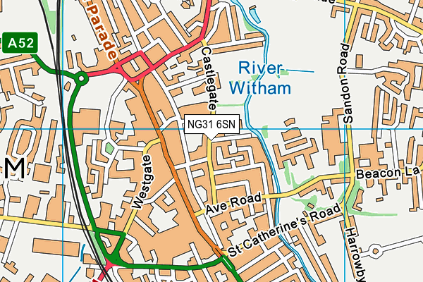 NG31 6SN map - OS VectorMap District (Ordnance Survey) NG31 6SN map - OS VectorMap District (Ordnance Survey)