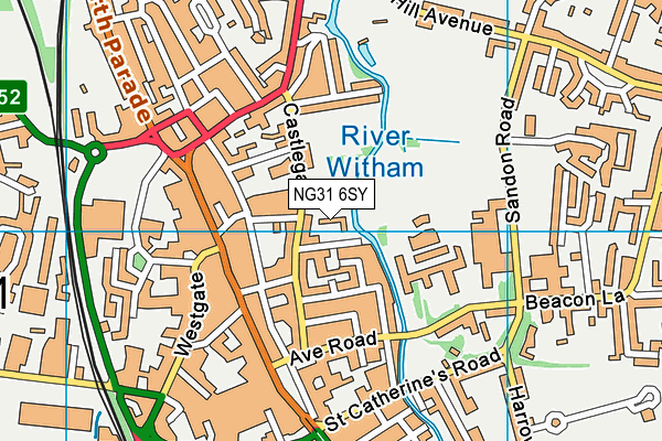 NG31 6SY map - OS VectorMap District (Ordnance Survey) NG31 6SY map - OS VectorMap District (Ordnance Survey)