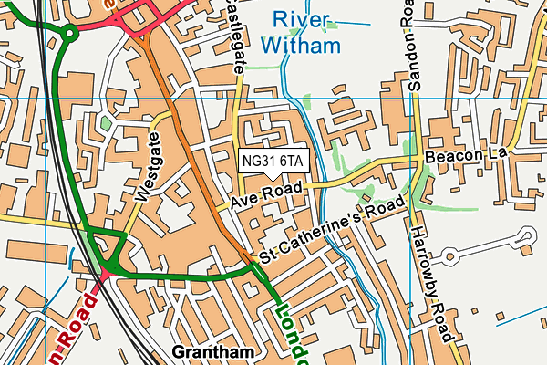 NG31 6TA map - OS VectorMap District (Ordnance Survey) NG31 6TA map - OS VectorMap District (Ordnance Survey)