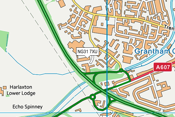NG31 7XU map - OS VectorMap District (Ordnance Survey) NG31 7XU map - OS VectorMap District (Ordnance Survey)