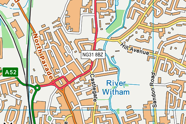 NG31 8BZ map - OS VectorMap District (Ordnance Survey) NG31 8BZ map - OS VectorMap District (Ordnance Survey)