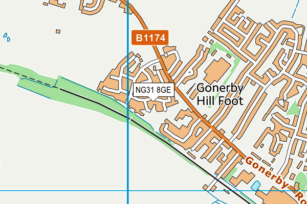 NG31 8GE map - OS VectorMap District (Ordnance Survey) NG31 8GE map - OS VectorMap District (Ordnance Survey)