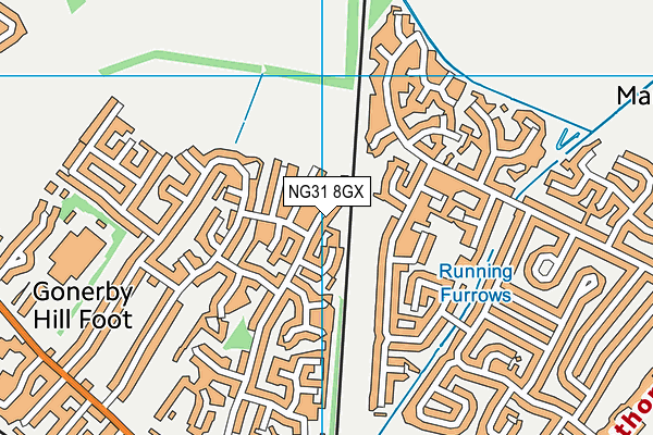 NG31 8GX map - OS VectorMap District (Ordnance Survey) NG31 8GX map - OS VectorMap District (Ordnance Survey)