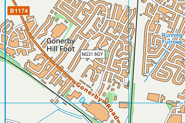 NG31 8GY map - OS VectorMap District (Ordnance Survey) NG31 8GY map - OS VectorMap District (Ordnance Survey)