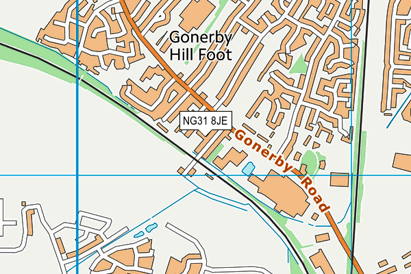 NG31 8JE map - OS VectorMap District (Ordnance Survey) NG31 8JE map - OS VectorMap District (Ordnance Survey)
