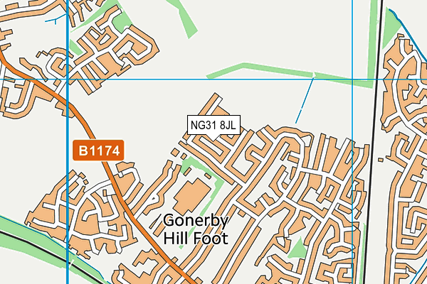 NG31 8JL map - OS VectorMap District (Ordnance Survey) NG31 8JL map - OS VectorMap District (Ordnance Survey)