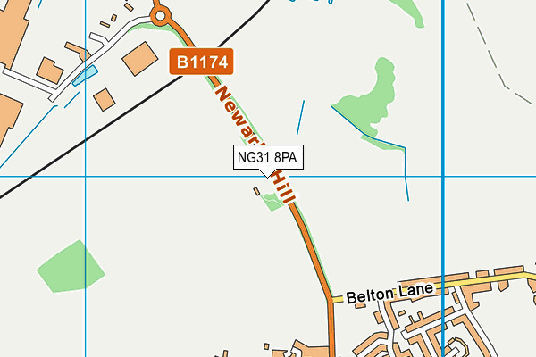 NG31 8PA map - OS VectorMap District (Ordnance Survey) NG31 8PA map - OS VectorMap District (Ordnance Survey)