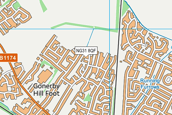 NG31 8QF map - OS VectorMap District (Ordnance Survey) NG31 8QF map - OS VectorMap District (Ordnance Survey)