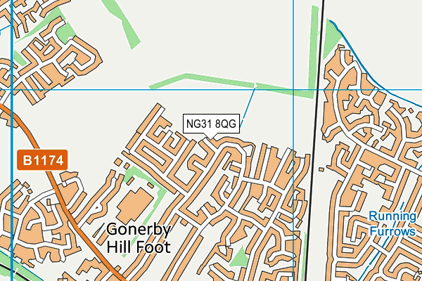 NG31 8QG map - OS VectorMap District (Ordnance Survey) NG31 8QG map - OS VectorMap District (Ordnance Survey)