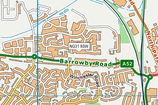 NG31 8SW map - OS VectorMap District (Ordnance Survey) NG31 8SW map - OS VectorMap District (Ordnance Survey)