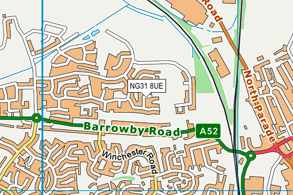 NG31 8UE map - OS VectorMap District (Ordnance Survey) NG31 8UE map - OS VectorMap District (Ordnance Survey)