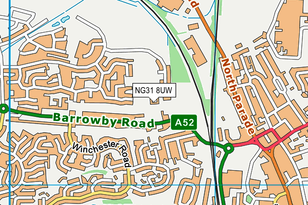 NG31 8UW map - OS VectorMap District (Ordnance Survey) NG31 8UW map - OS VectorMap District (Ordnance Survey)