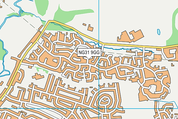 NG31 9GG map - OS VectorMap District (Ordnance Survey) NG31 9GG map - OS VectorMap District (Ordnance Survey)