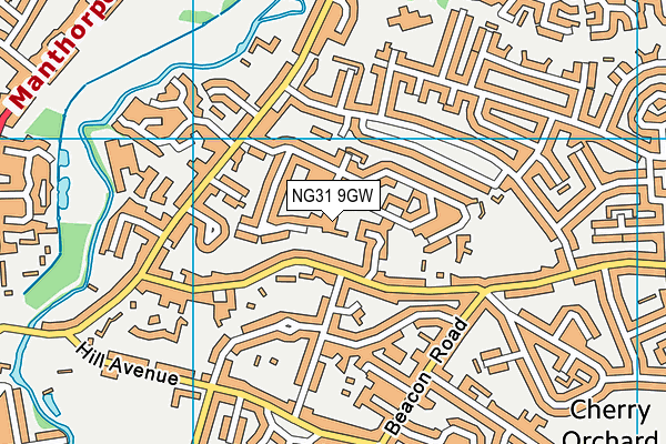 NG31 9GW map - OS VectorMap District (Ordnance Survey) NG31 9GW map - OS VectorMap District (Ordnance Survey)