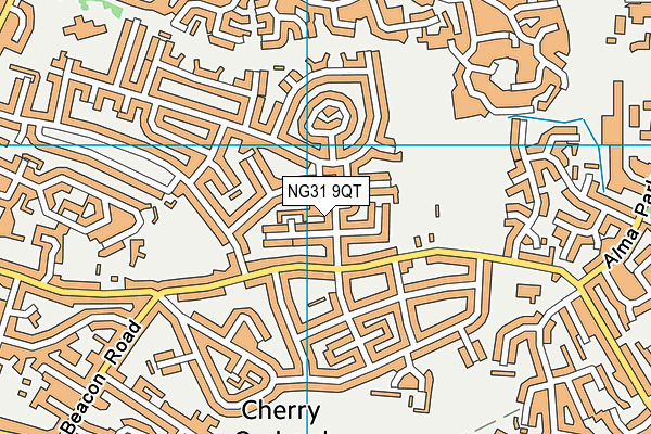 NG31 9QT map - OS VectorMap District (Ordnance Survey) NG31 9QT map - OS VectorMap District (Ordnance Survey)