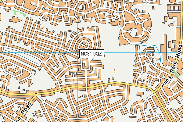 NG31 9QZ map - OS VectorMap District (Ordnance Survey) NG31 9QZ map - OS VectorMap District (Ordnance Survey)