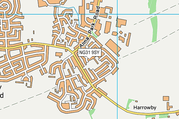 NG31 9SY map - OS VectorMap District (Ordnance Survey) NG31 9SY map - OS VectorMap District (Ordnance Survey)
