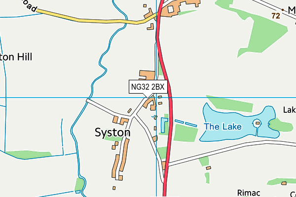 NG32 2BX map - OS VectorMap District (Ordnance Survey) NG32 2BX map - OS VectorMap District (Ordnance Survey)