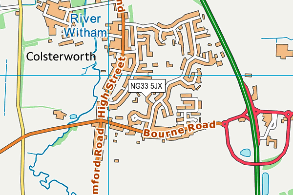 NG33 5JX map - OS VectorMap District (Ordnance Survey) NG33 5JX map - OS VectorMap District (Ordnance Survey)