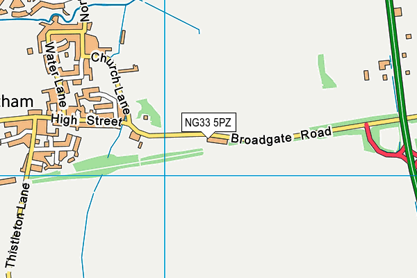 NG33 5PZ map - OS VectorMap District (Ordnance Survey) NG33 5PZ map - OS VectorMap District (Ordnance Survey)