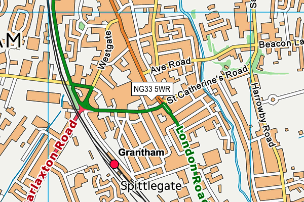 NG33 5WR map - OS VectorMap District (Ordnance Survey) NG33 5WR map - OS VectorMap District (Ordnance Survey)