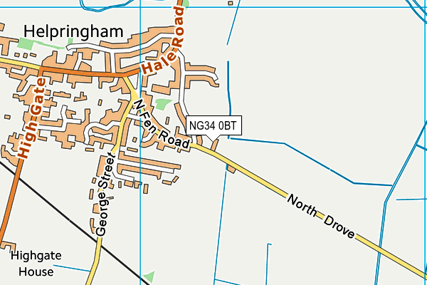 NG34 0BT map - OS VectorMap District (Ordnance Survey) NG34 0BT map - OS VectorMap District (Ordnance Survey)
