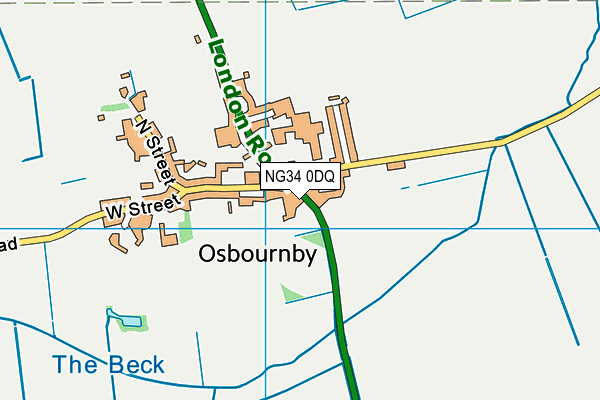NG34 0DQ map - OS VectorMap District (Ordnance Survey) NG34 0DQ map - OS VectorMap District (Ordnance Survey)