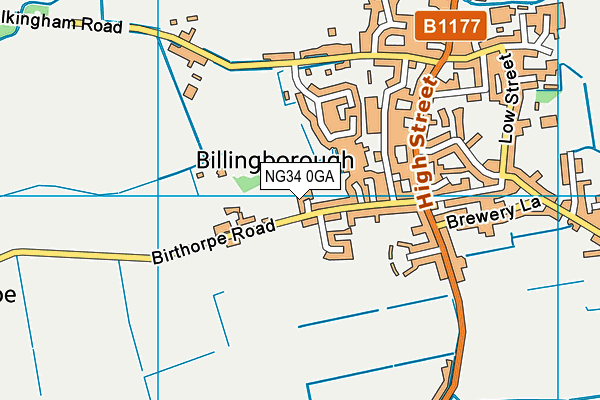 NG34 0GA map - OS VectorMap District (Ordnance Survey) NG34 0GA map - OS VectorMap District (Ordnance Survey)