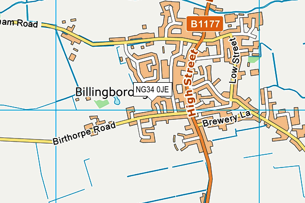 NG34 0JE map - OS VectorMap District (Ordnance Survey)