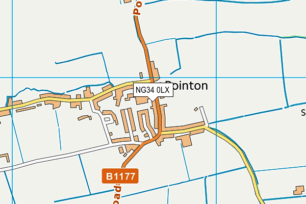 NG34 0LX map - OS VectorMap District (Ordnance Survey)
