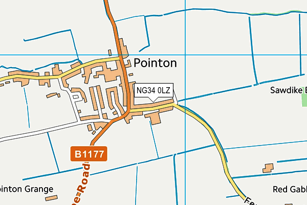 NG34 0LZ map - OS VectorMap District (Ordnance Survey) NG34 0LZ map - OS VectorMap District (Ordnance Survey)