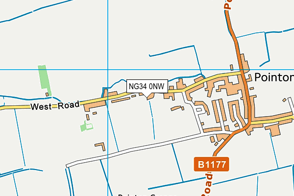 NG34 0NW map - OS VectorMap District (Ordnance Survey) NG34 0NW map - OS VectorMap District (Ordnance Survey)
