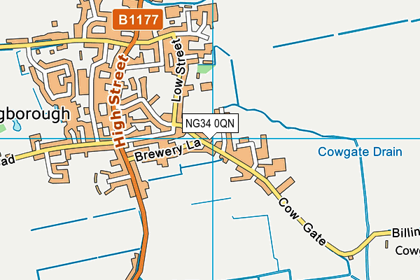 NG34 0QN map - OS VectorMap District (Ordnance Survey) NG34 0QN map - OS VectorMap District (Ordnance Survey)