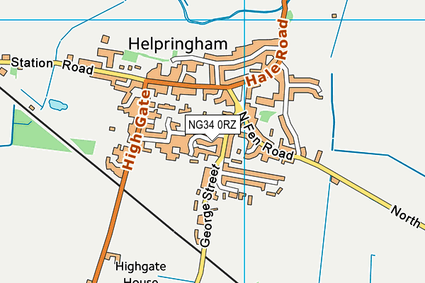 NG34 0RZ map - OS VectorMap District (Ordnance Survey) NG34 0RZ map - OS VectorMap District (Ordnance Survey)