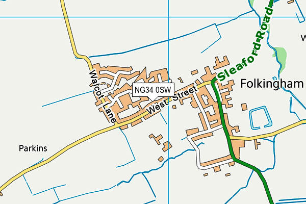 NG34 0SW map - OS VectorMap District (Ordnance Survey) NG34 0SW map - OS VectorMap District (Ordnance Survey)