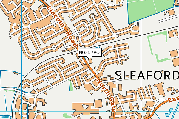 NG34 7AQ map - OS VectorMap District (Ordnance Survey)