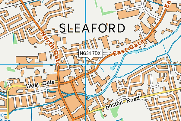 NG34 7DX map - OS VectorMap District (Ordnance Survey)