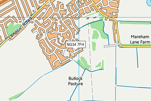 NG34 7FH map - OS VectorMap District (Ordnance Survey) NG34 7FH map - OS VectorMap District (Ordnance Survey)