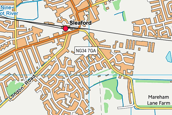 NG34 7GA map - OS VectorMap District (Ordnance Survey) NG34 7GA map - OS VectorMap District (Ordnance Survey)