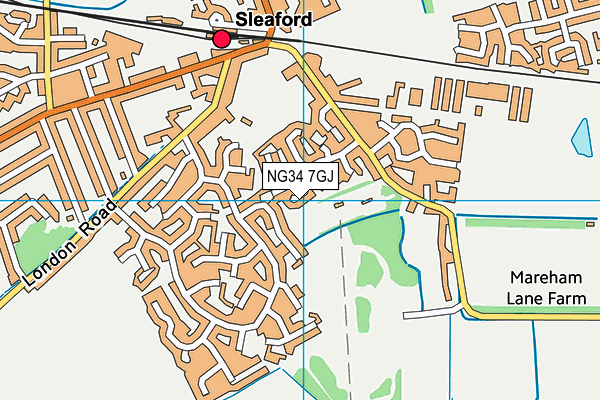NG34 7GJ map - OS VectorMap District (Ordnance Survey) NG34 7GJ map - OS VectorMap District (Ordnance Survey)
