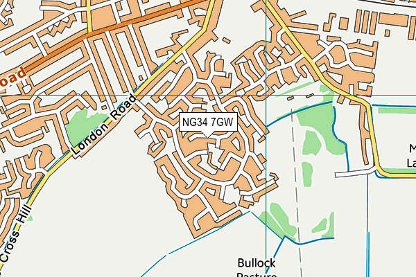 NG34 7GW map - OS VectorMap District (Ordnance Survey) NG34 7GW map - OS VectorMap District (Ordnance Survey)