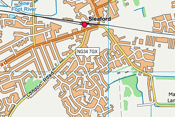 NG34 7GX map - OS VectorMap District (Ordnance Survey) NG34 7GX map - OS VectorMap District (Ordnance Survey)