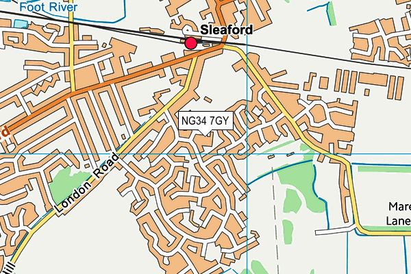 NG34 7GY map - OS VectorMap District (Ordnance Survey) NG34 7GY map - OS VectorMap District (Ordnance Survey)