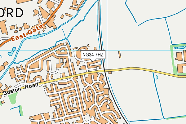 NG34 7HZ map - OS VectorMap District (Ordnance Survey) NG34 7HZ map - OS VectorMap District (Ordnance Survey)