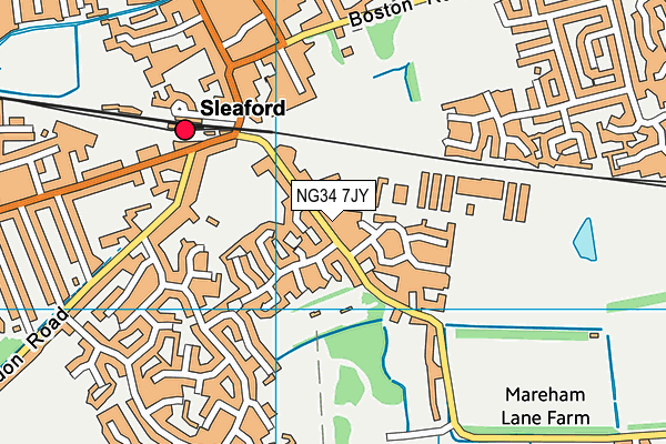 NG34 7JY map - OS VectorMap District (Ordnance Survey) NG34 7JY map - OS VectorMap District (Ordnance Survey)