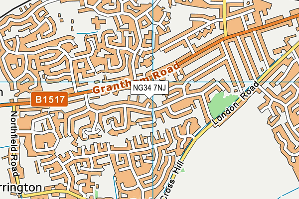 NG34 7NJ map - OS VectorMap District (Ordnance Survey) NG34 7NJ map - OS VectorMap District (Ordnance Survey)