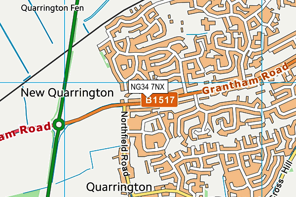 NG34 7NX map - OS VectorMap District (Ordnance Survey) NG34 7NX map - OS VectorMap District (Ordnance Survey)
