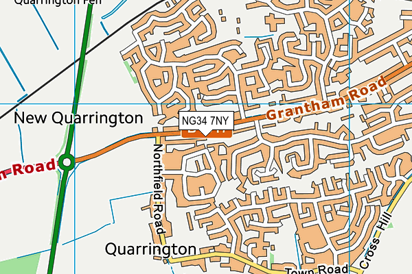 NG34 7NY map - OS VectorMap District (Ordnance Survey) NG34 7NY map - OS VectorMap District (Ordnance Survey)