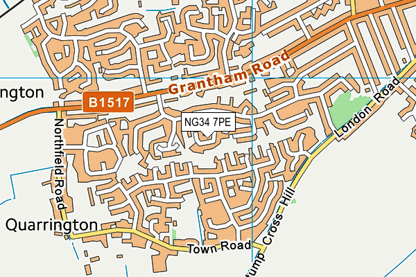 NG34 7PE map - OS VectorMap District (Ordnance Survey) NG34 7PE map - OS VectorMap District (Ordnance Survey)
