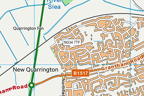 NG34 7TF map - OS VectorMap District (Ordnance Survey) NG34 7TF map - OS VectorMap District (Ordnance Survey)